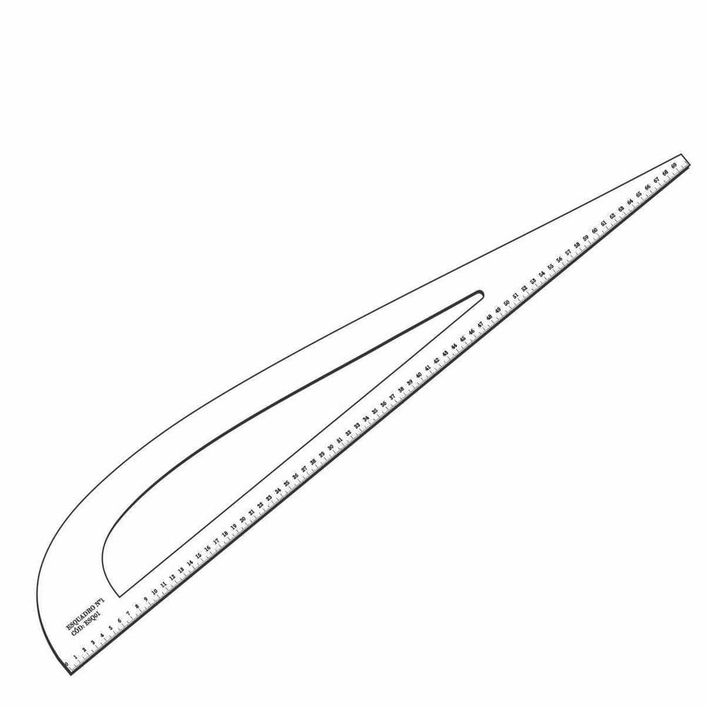 Esquadro Numero 1 Alfaiate Régua Costura Cavas 1 Branco Fenx