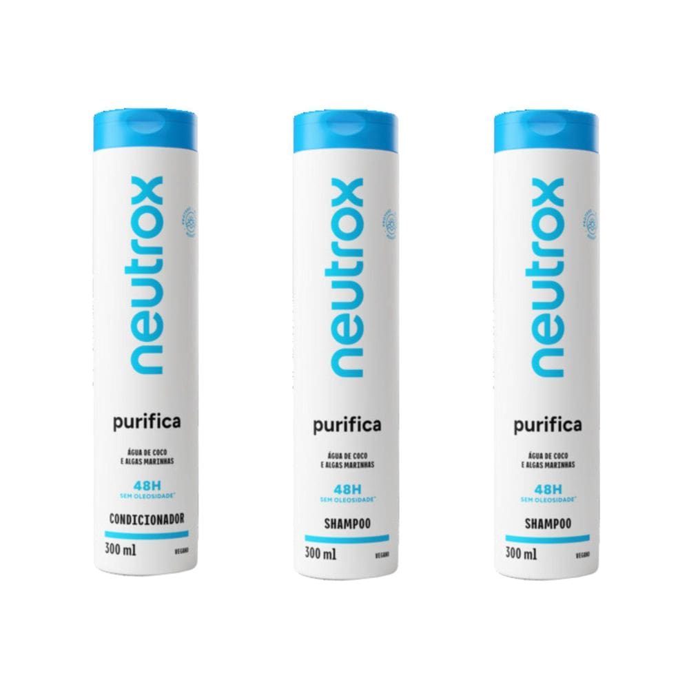 Kit Neutrox Purifica 1 Cond 300Ml + 2 Shampoo 300Ml