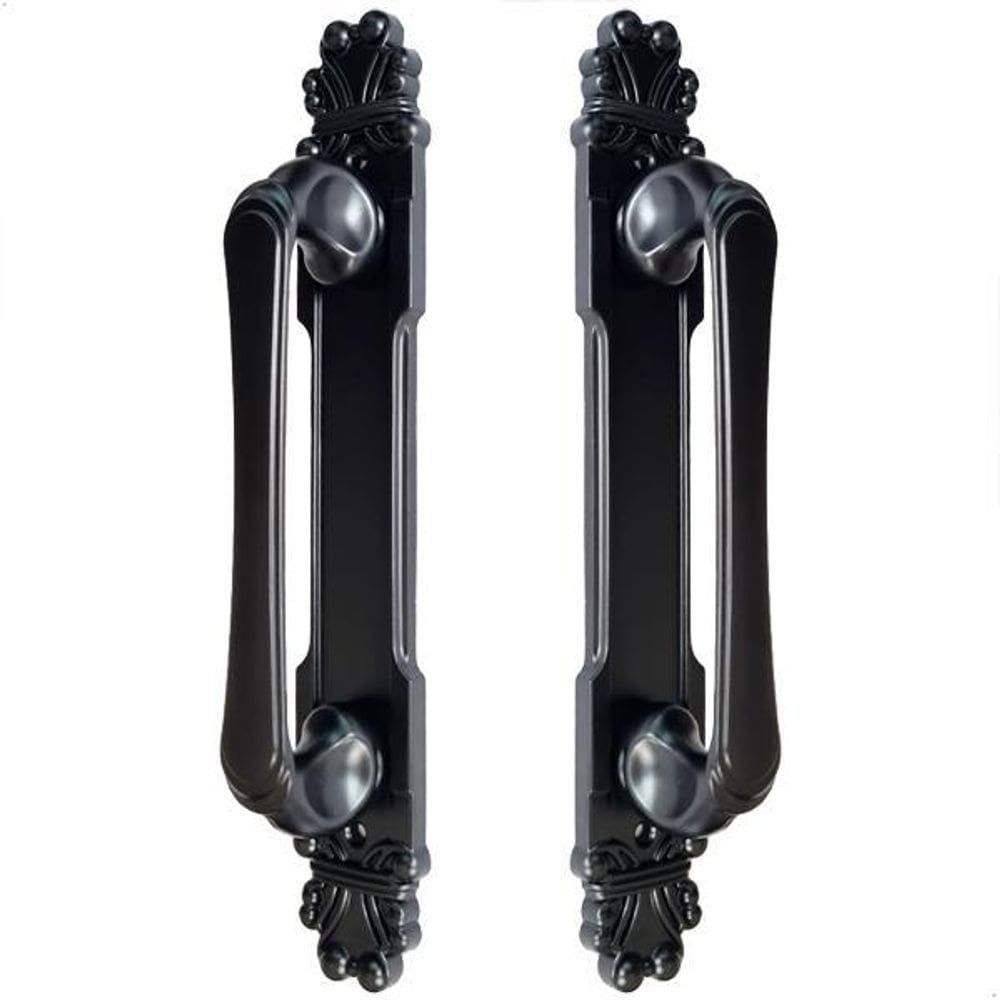 Puxador Duplo Mozart 215Mm Preto Fosco Porta Pivotante