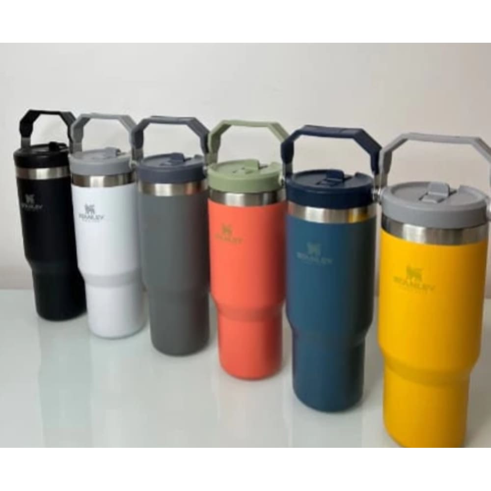 Copo Térmico Inox 900ml com Canudo Flip Straw Gelado 12h