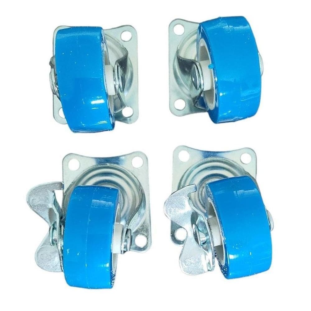 Kit Rodinhas 2 Giratórias Com Freio E 2 Fixas - 3,2 Cm.