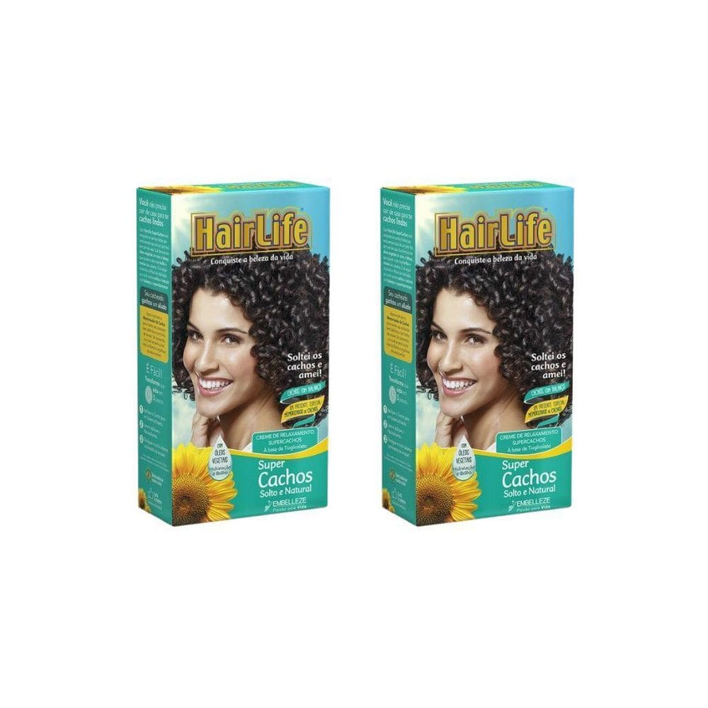 Creme Alisante Hairlife Super Cachos Solto E Nat 180G - 2Un