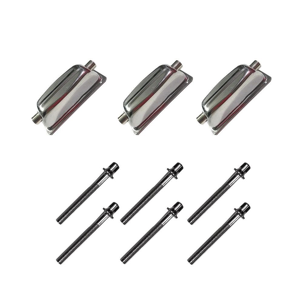 Kit 3 Canoas Tom Caixa Cromo 18.5 + 6 Parafusos 51 X 6Mm M6