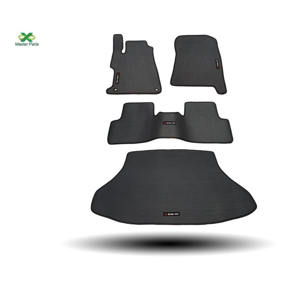 Tapete Borracha Civic 12-16 Traseiro Interiço E Porta-Malas