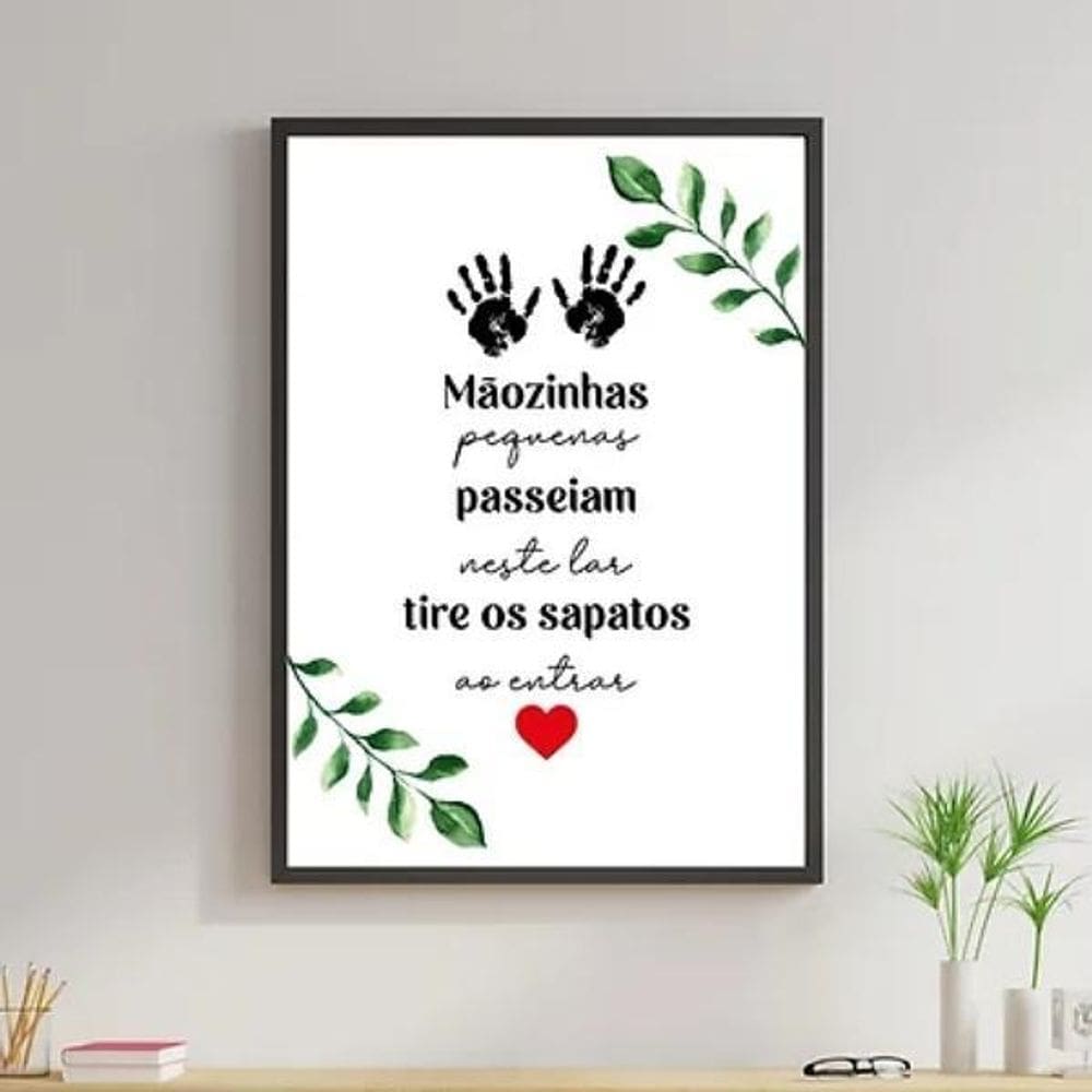 Quadro Favor Tirar Os Sapatos Ao Entrar 24X18 Madeira Preta