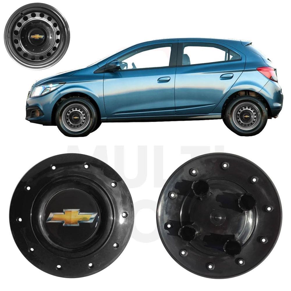 1X Calota Centro Roda Aro 14 Gm Onix 2013 A 2019 Preto