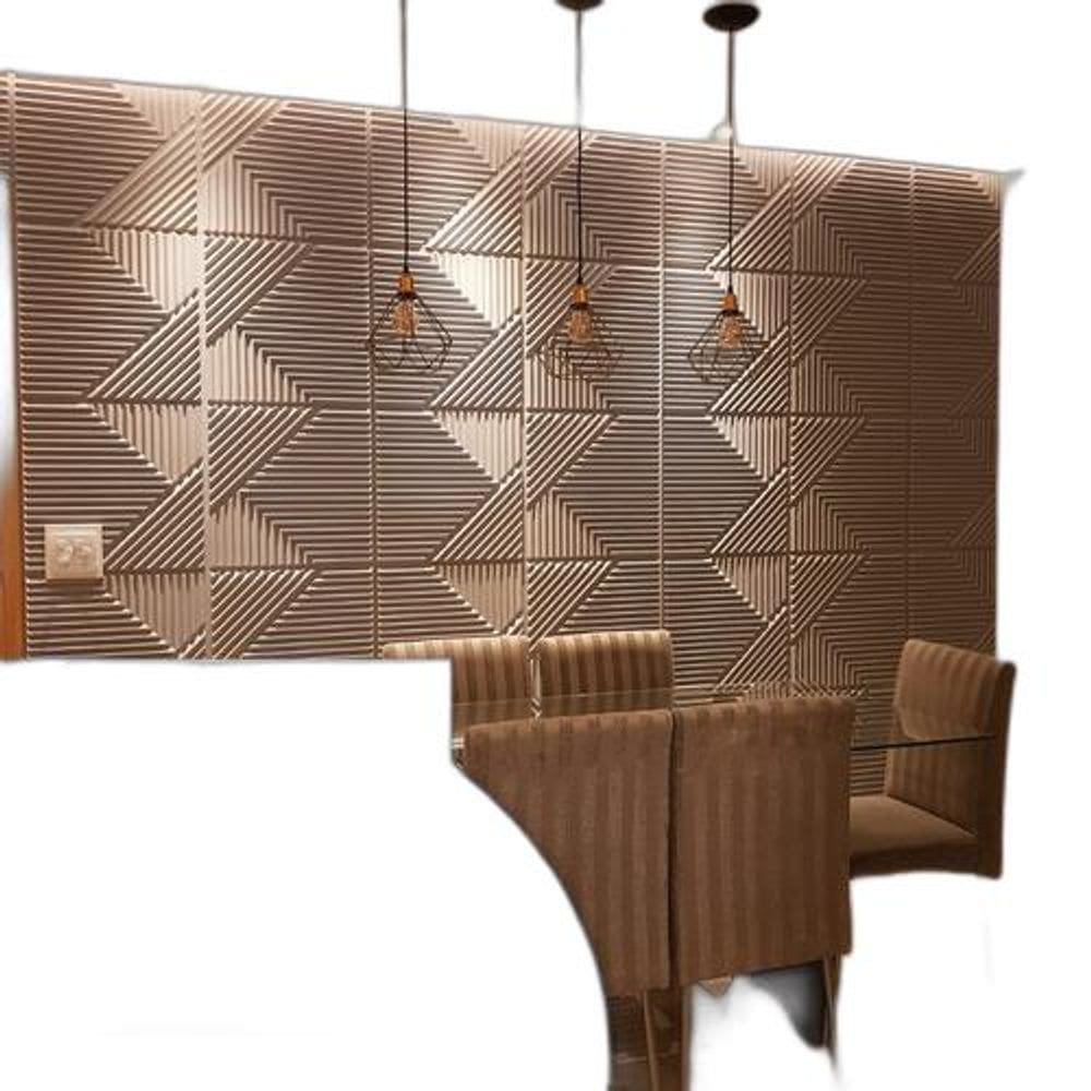 9 Placas Revestimento 3D Decorativo 50X50 Parede Kit Ripado