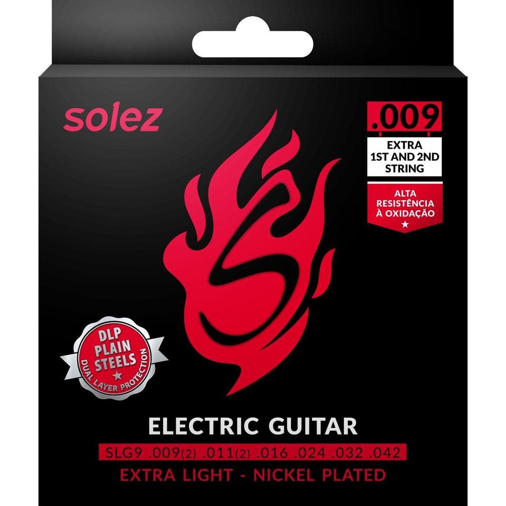 Encordoamento Guitarra Solez .009 SLG9 Níquel Leve