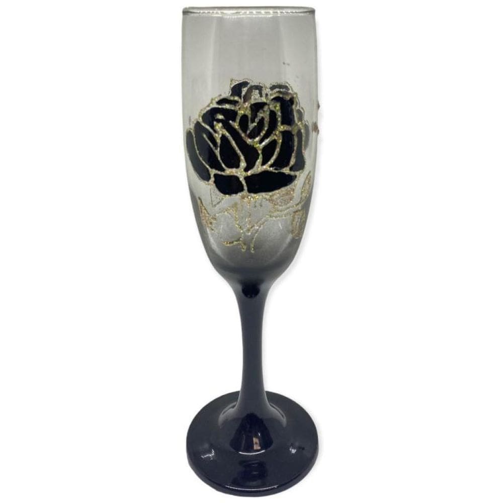Taça Pomba Gira Rosa Negra Cristal Super Luxo - Vidro