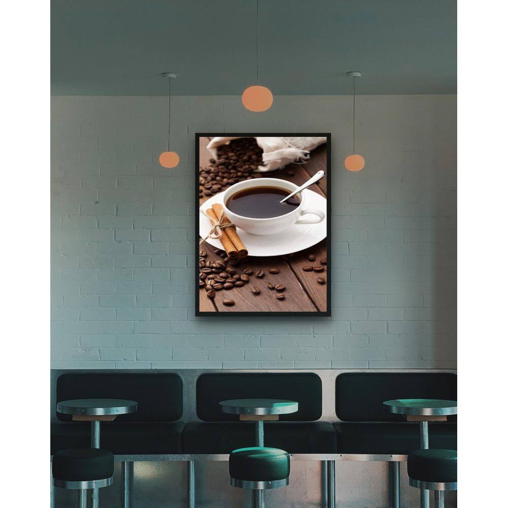 Quadro Decorativo Café Preto E Canela - 70X50Cm