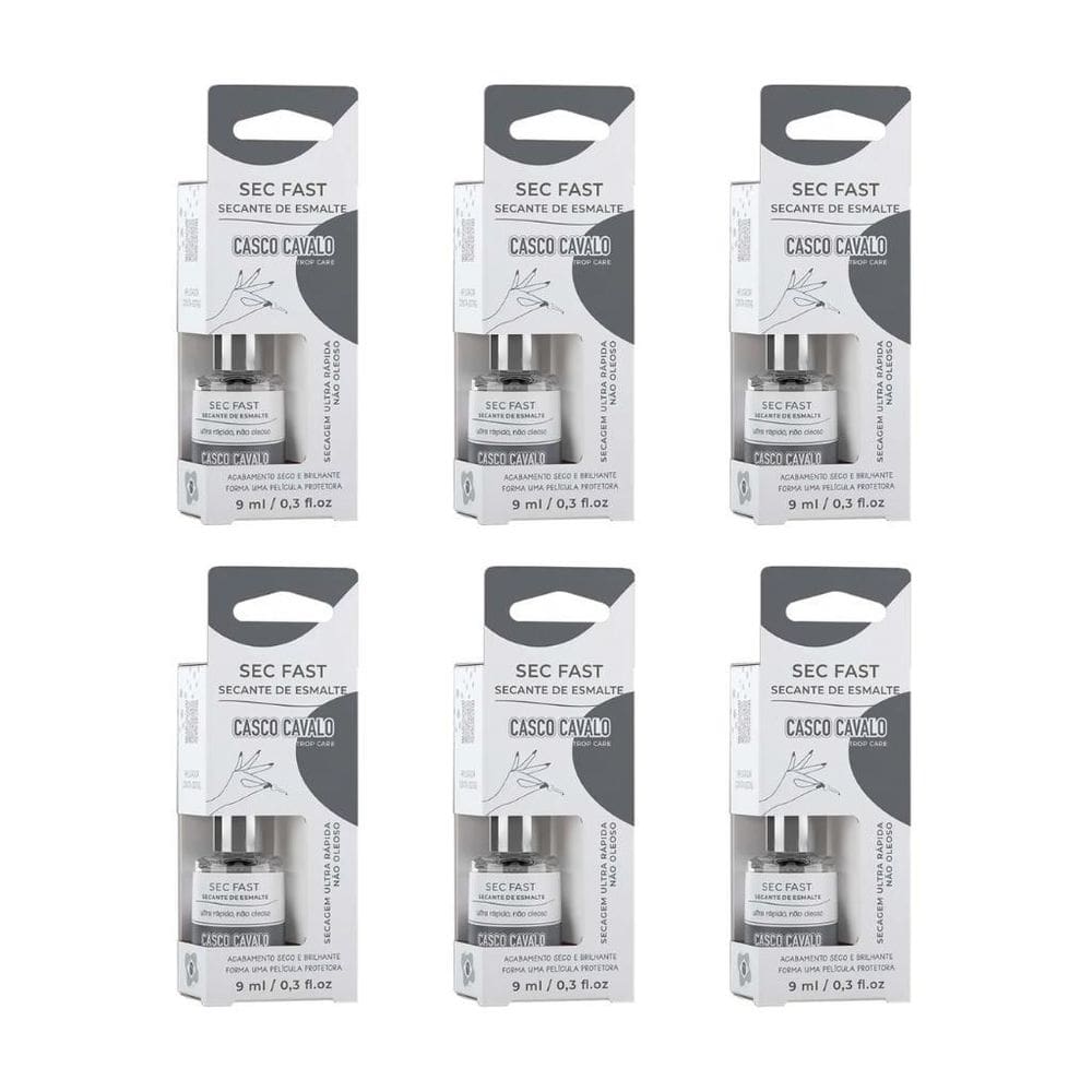 Casco De Cavalo Trop Care Secante Fast 9Ml - Kit Com 6Un