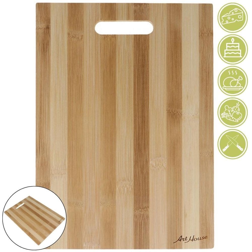 Tabua De Corte Bambu Retangular 33X23Cm Com Alça Art House