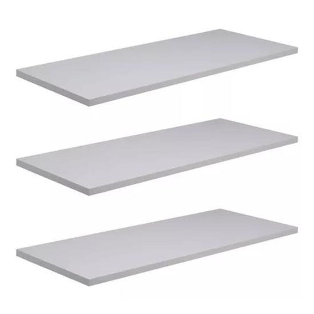 Kit 3 Prateleiras Branca Suporte Invisivel 100X20 Decorativa