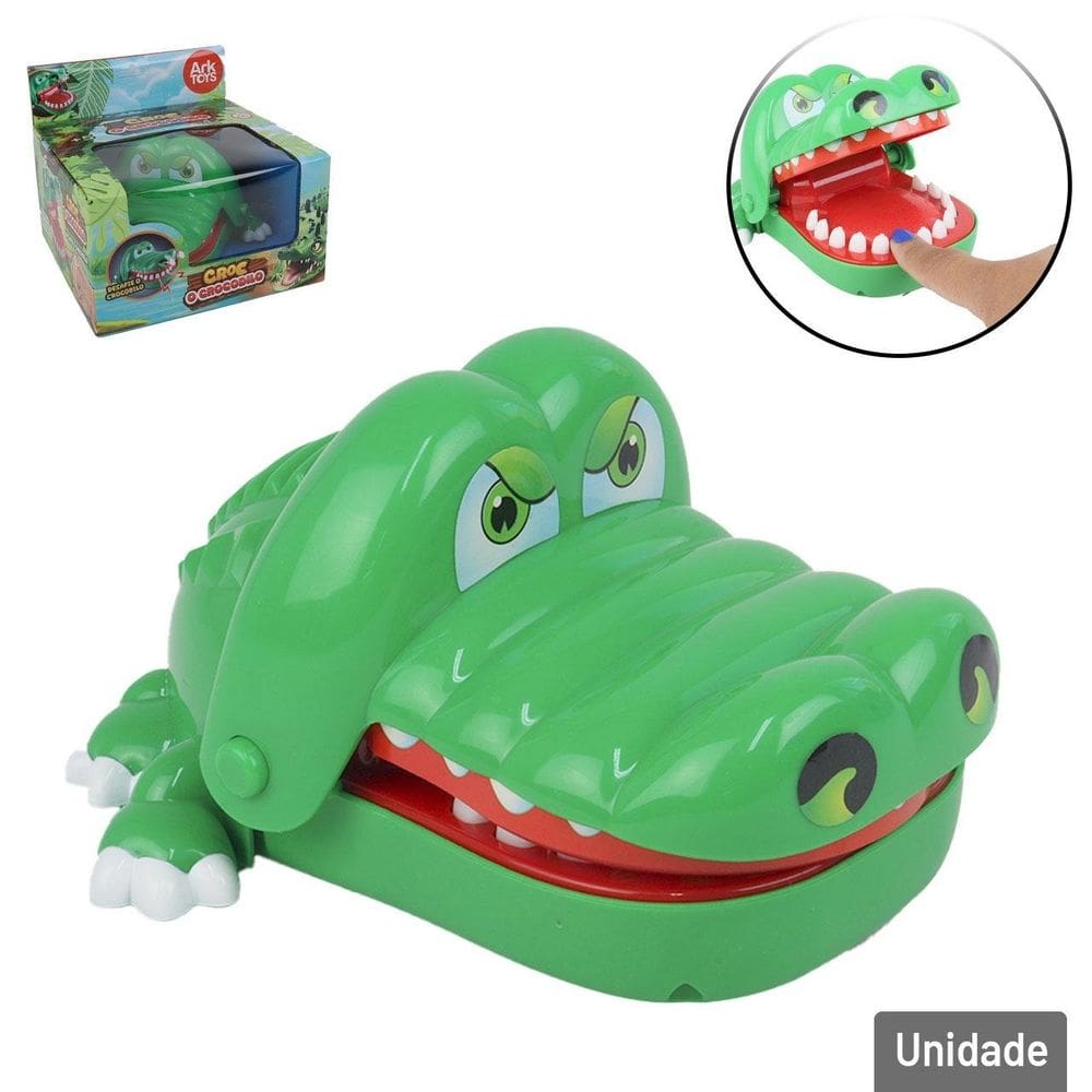 Jogo Crocodilo Morde Dedo 15cm Verde - Tudo em Caixa