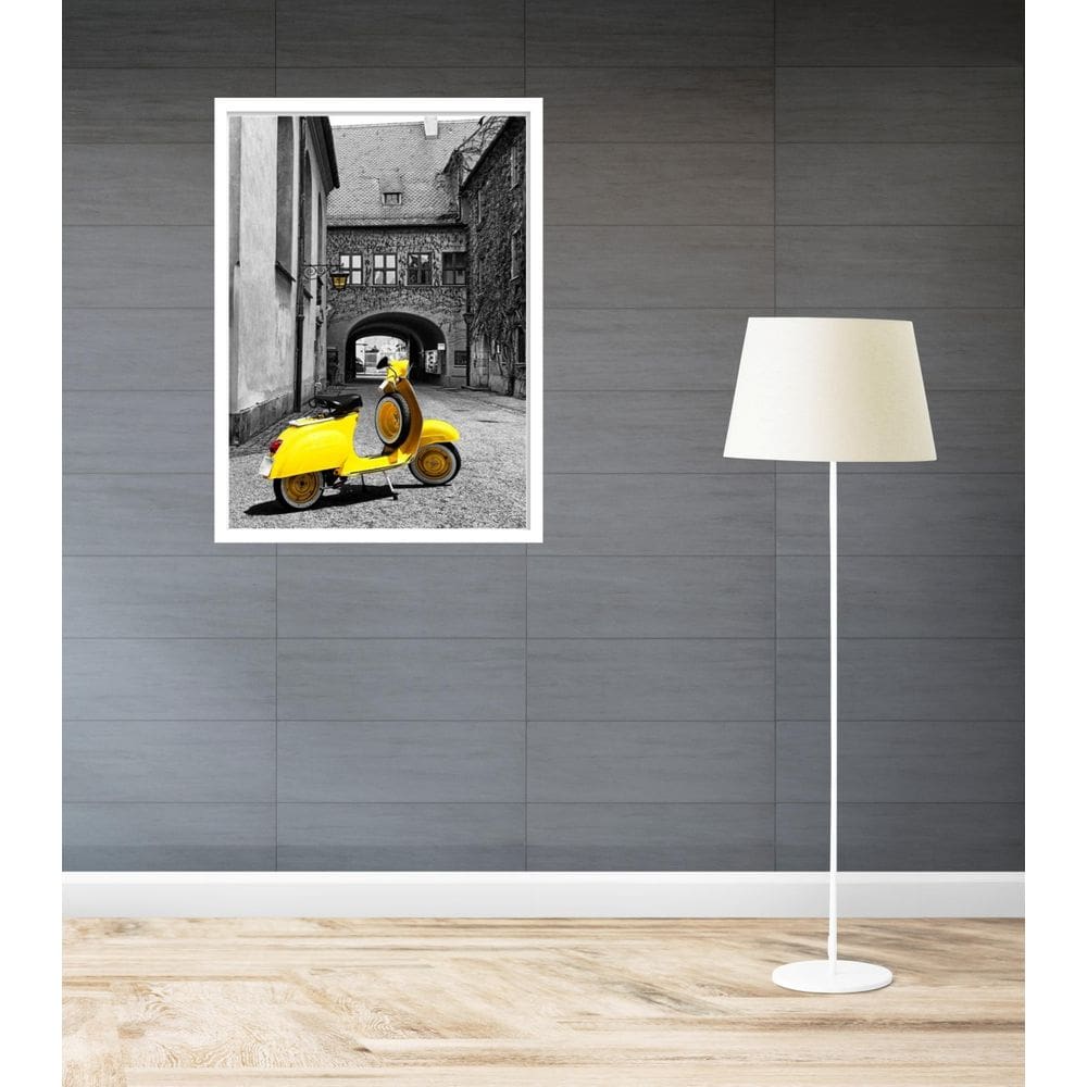 Quadro Decorativo Itália Vespa Amarela - 70X50Cm