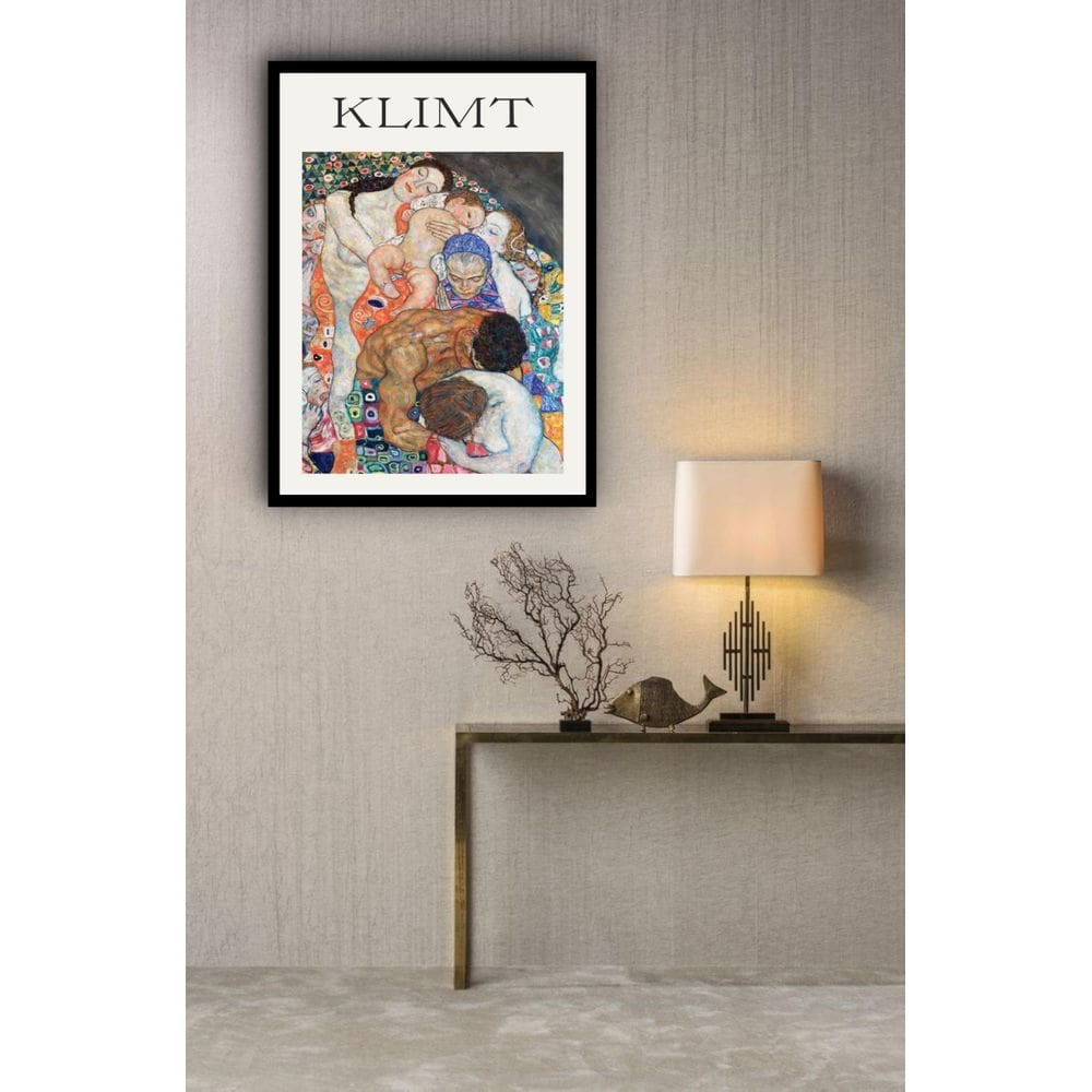 Quadro Decorativo Gustav Klimt Vida E Morte - 70X50Cm