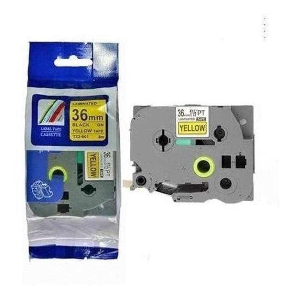 Fita Compativel Rotulador Brother Amarela 36Mm