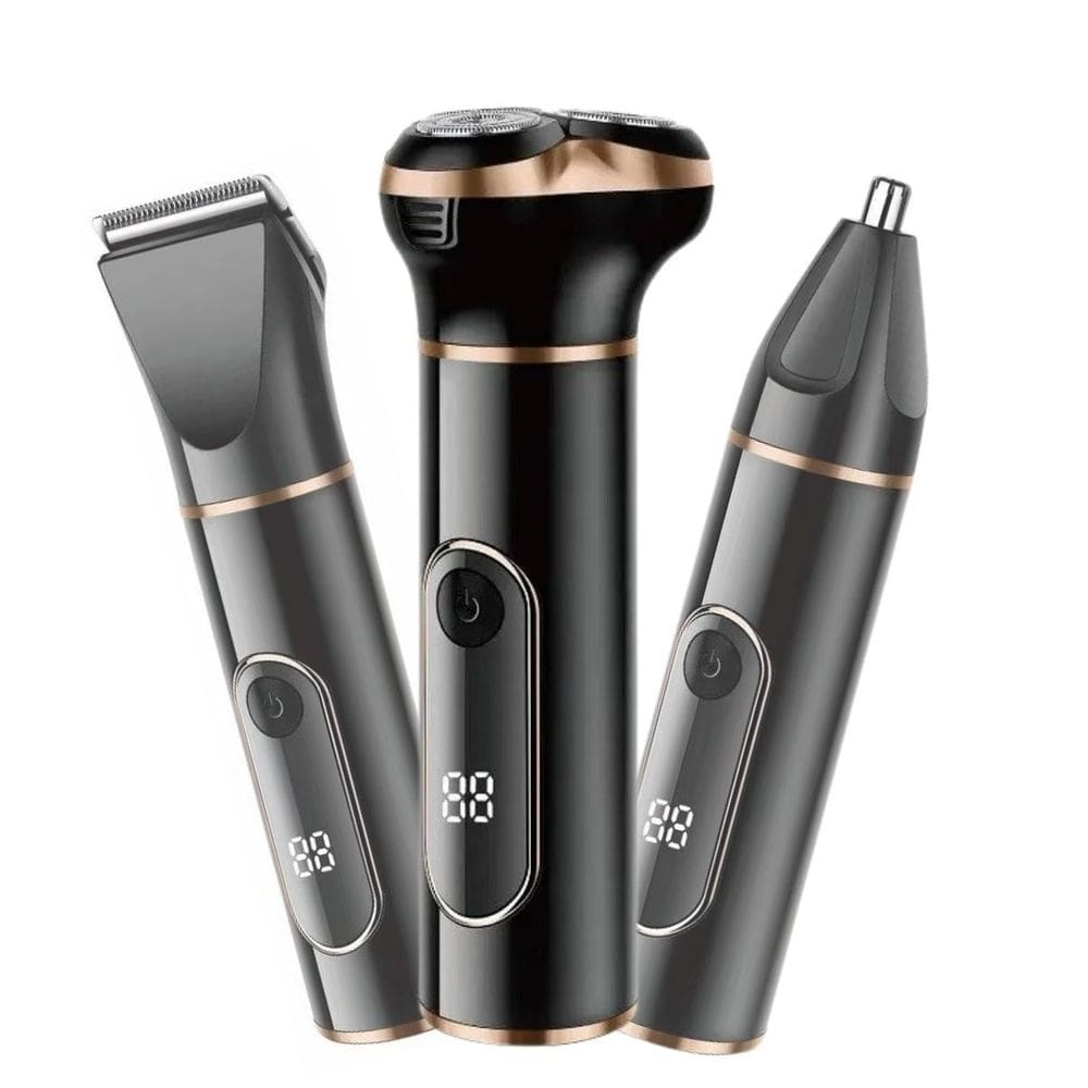 Barbeador Profissional Masculino Elétrico Conjunto 3 Em 1