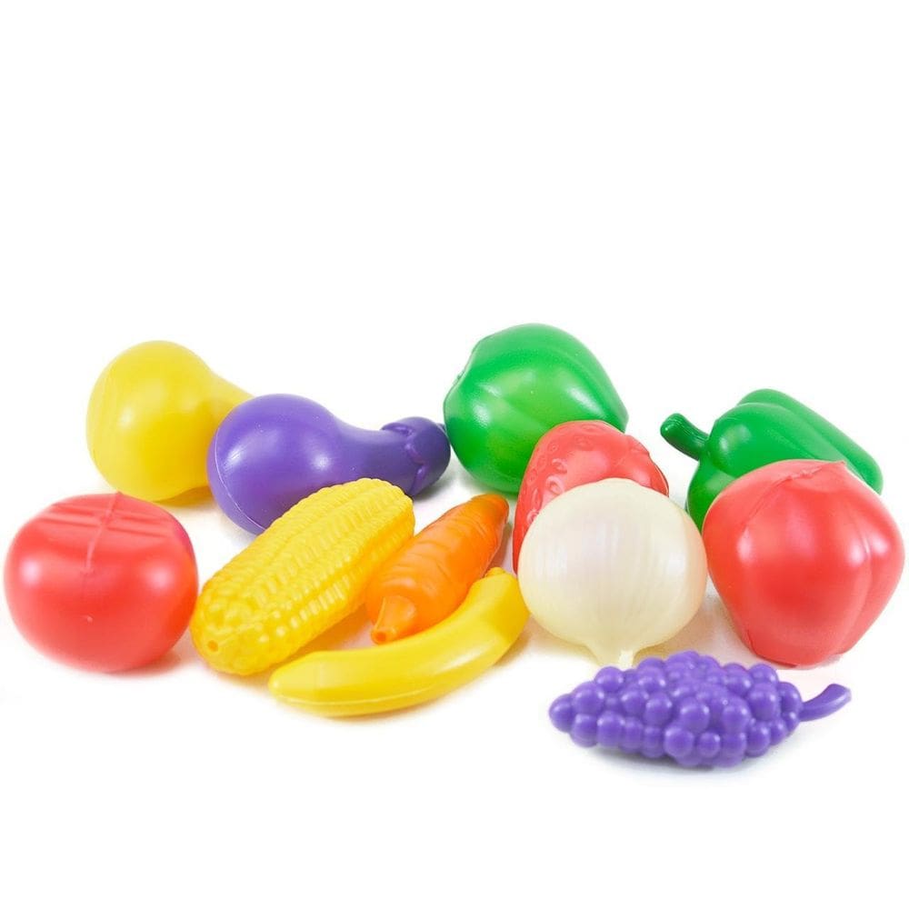 KIT Cozinha de Plástico 12 Peças Frutas Legumes - Tudo em Caixa
