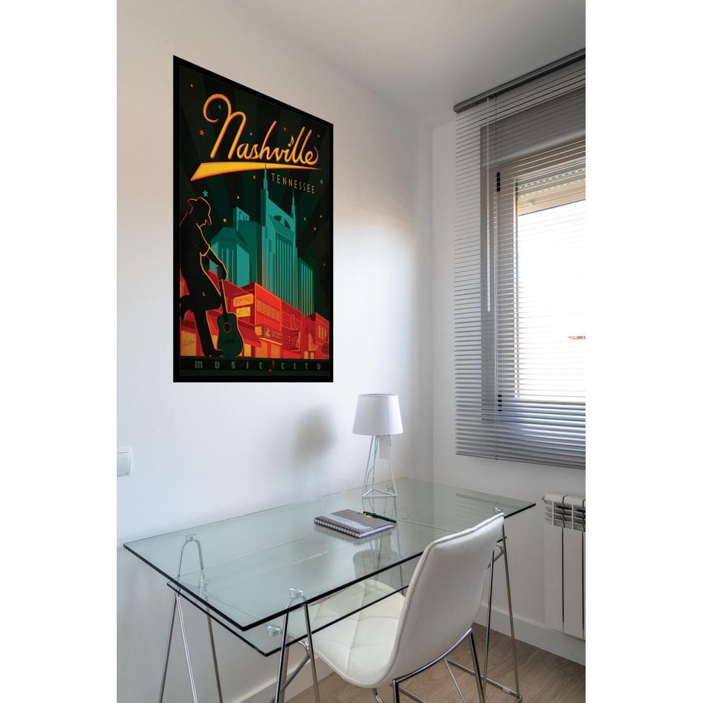 Quadro Decorativo Cartaz Retrô Nashville - 70X50Cm