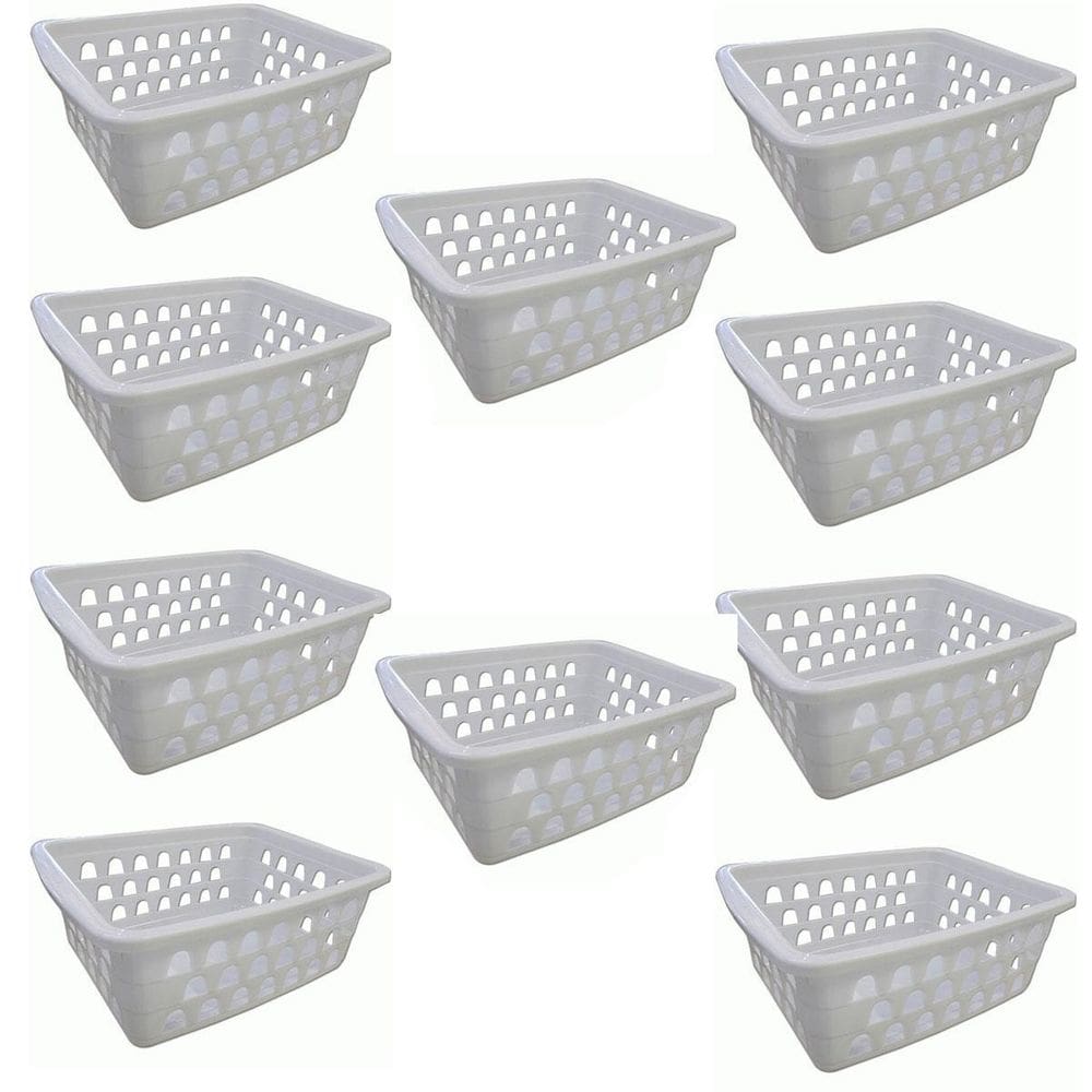 Kit 10 Cesto Organizador Multiuso Médio Branco 0593 Uninjet