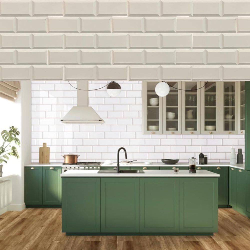 Kit C/20 Placas 3D Pvc Parede 50Cm X 50Cm Tendencia Cozinha