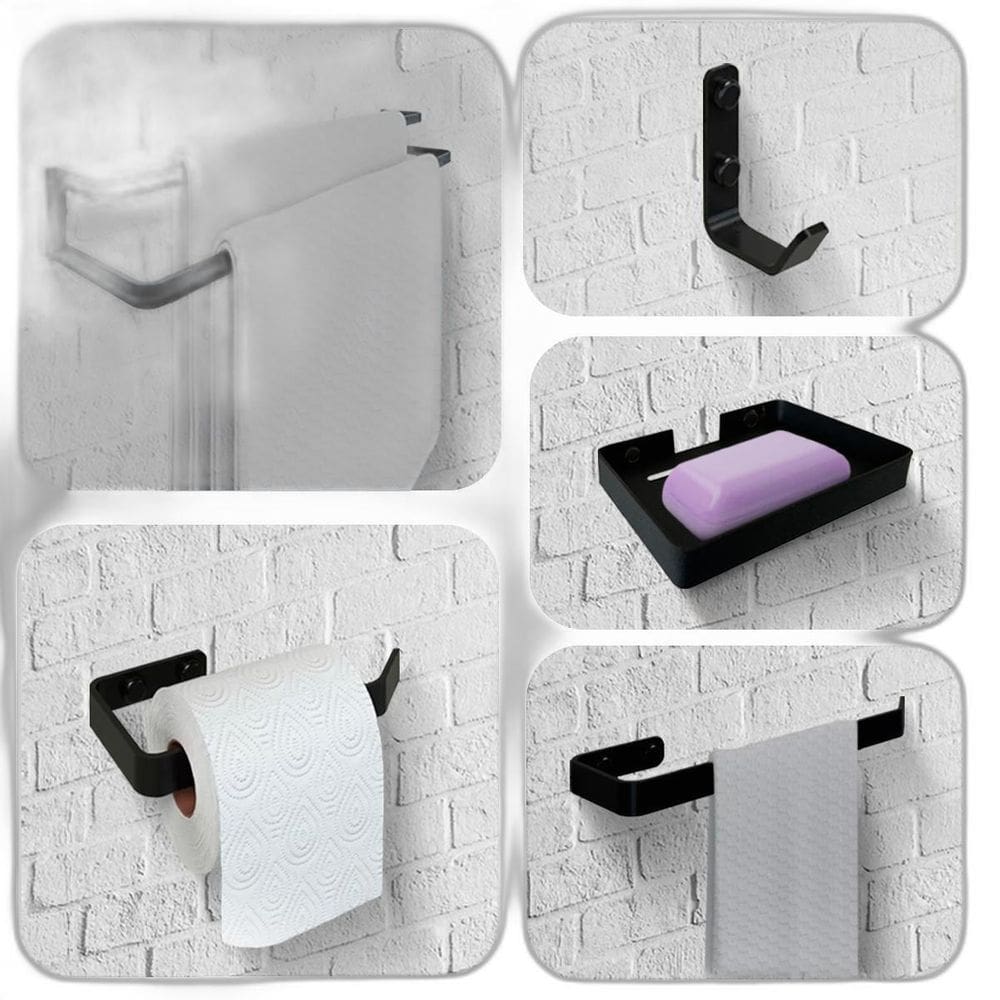 Acessórios Banheiro 5 Peças Toalheiro Duplo Supremo 60Cm