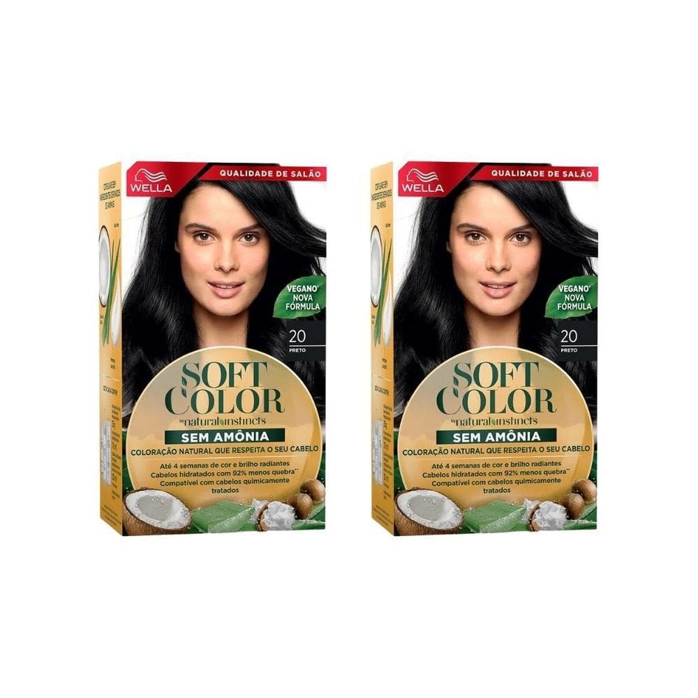 Coloraçao Soft Color 20 Preto - Kit C/2Un