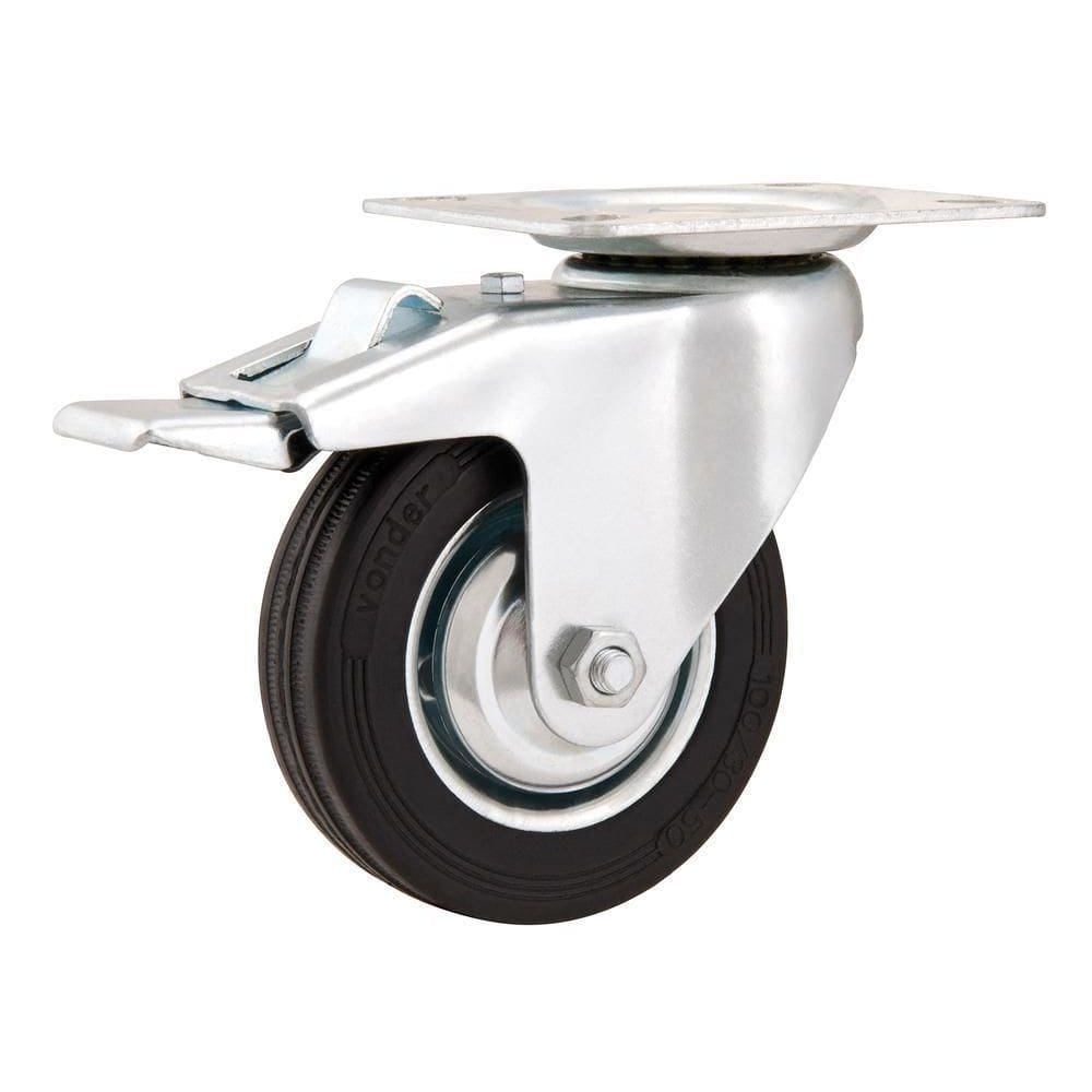 Rodizio Giratório Com Freio 6 Leve 130Kg Núcleo Chapa Borra