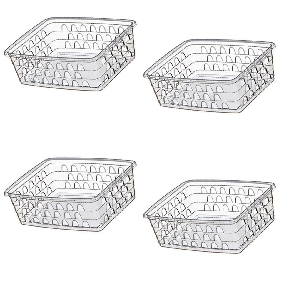 Kit 4 Caixas Cesto Organizador Decorativo Multiuso Transp 11