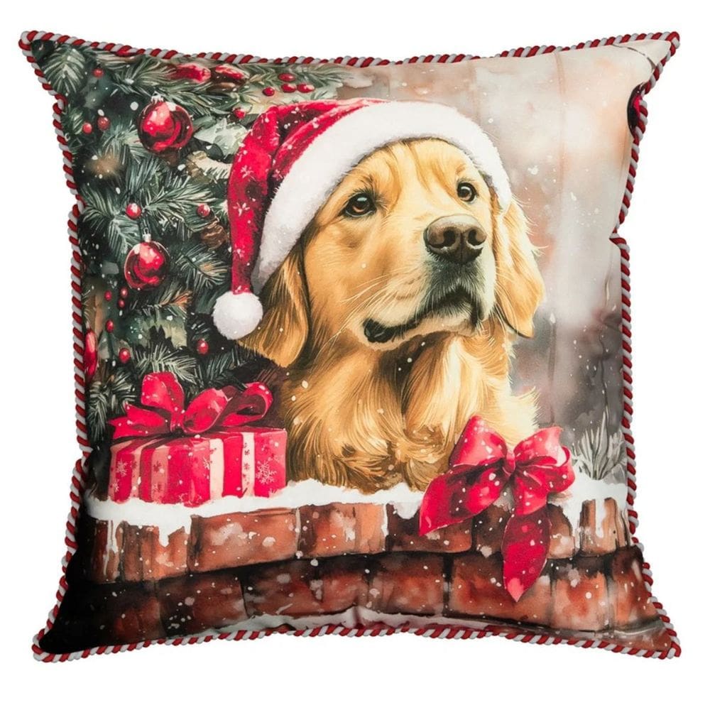 Almofada de Natal Meu Pet Golden Retriever 562 43cm