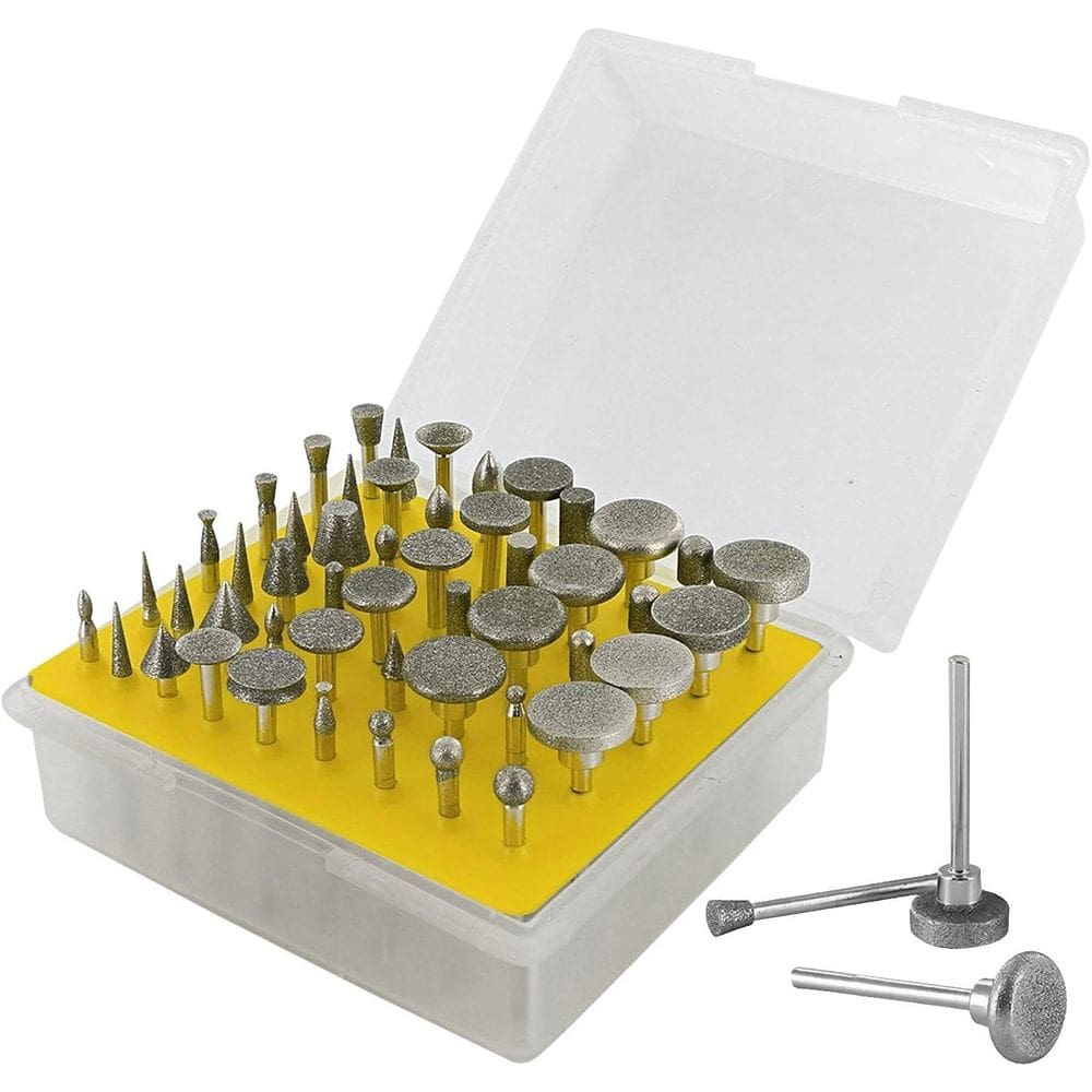 Kit 50 Pontas Diamantadas 3Mm Cabeça Grande Micro Retíficas