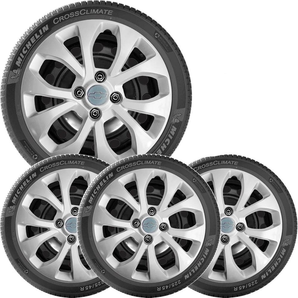 4X Calota Gm Onix Prisma Aro 14 Com Emblema Cinza 374Cb