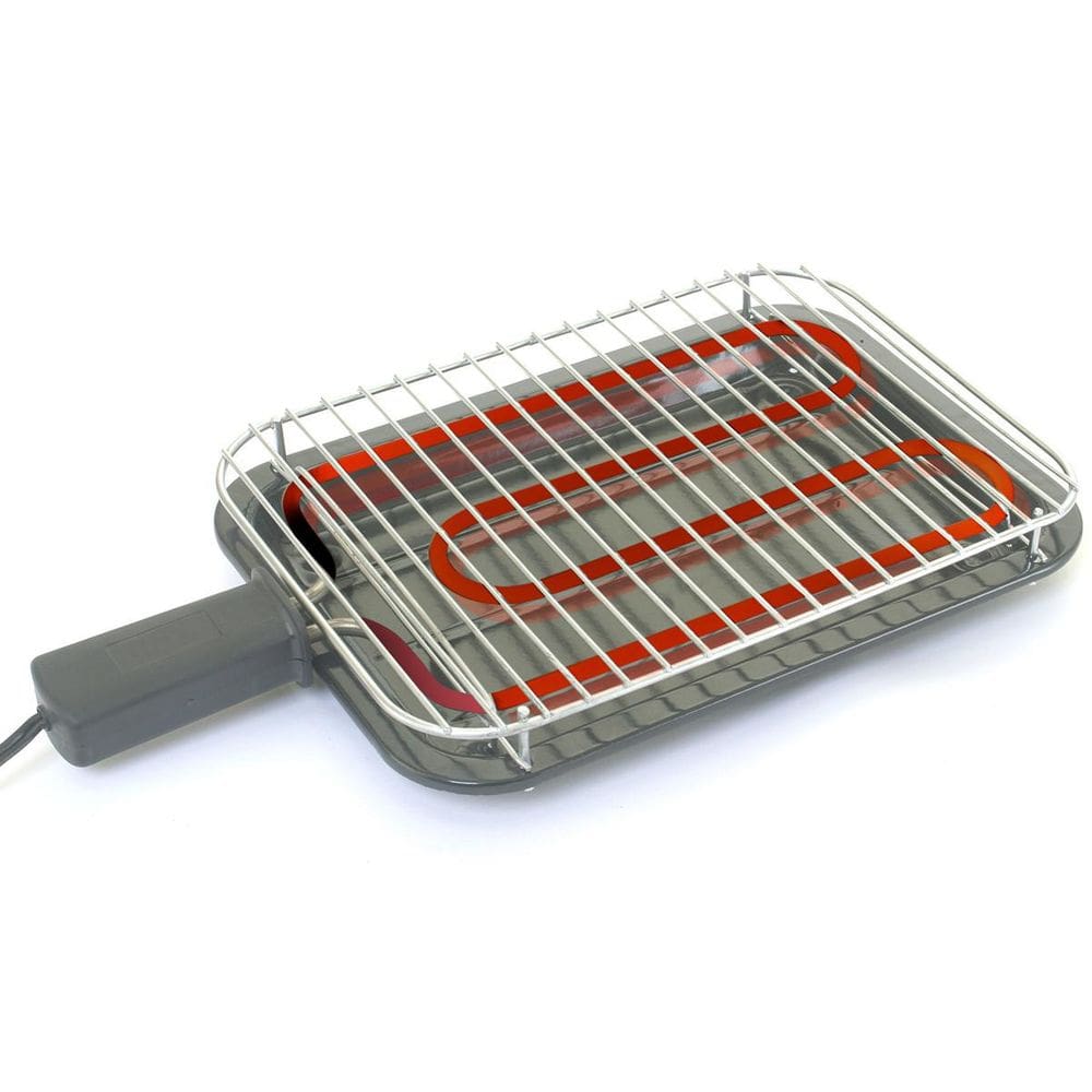 Churrasqueira Elétrica Esmaltada Portátil Preta 220v - 1100W