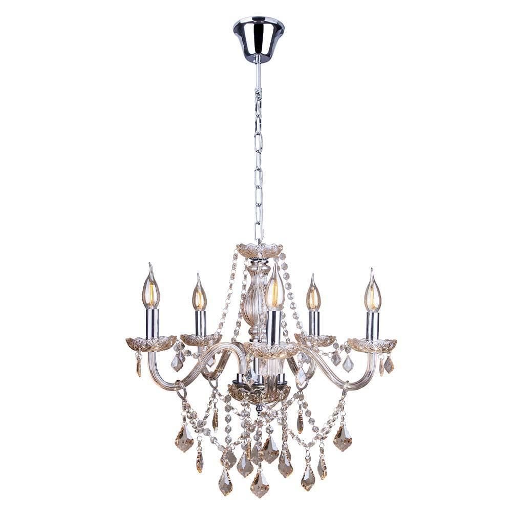 Lustre Candelabro Cristal France Nice 5 Braços E14