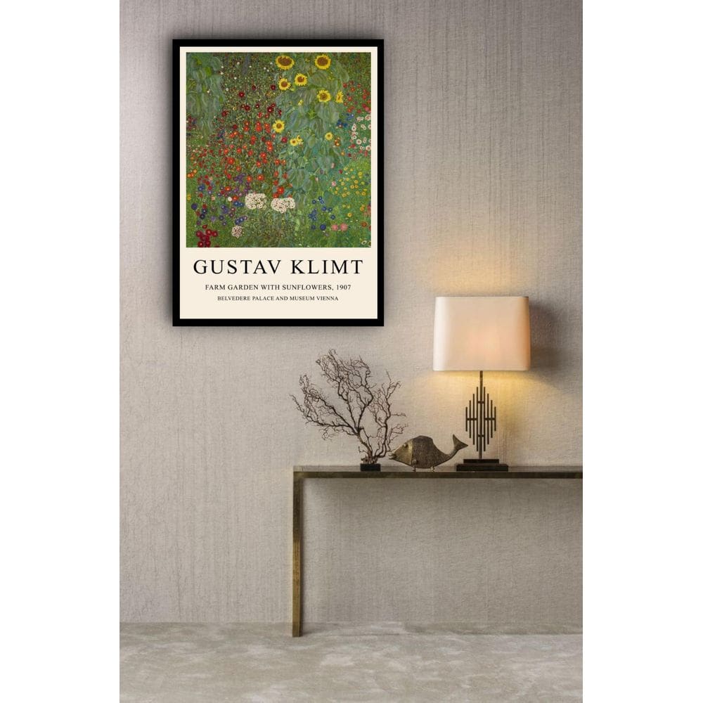 Quadro Decorativo Gustav Klimt Flores - 70X50Cm