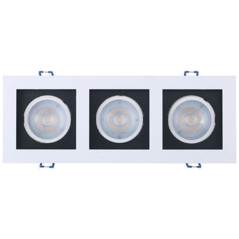 Spot Led Frame Embutir Quadrado Recuado 3000K Luz Quente Tri