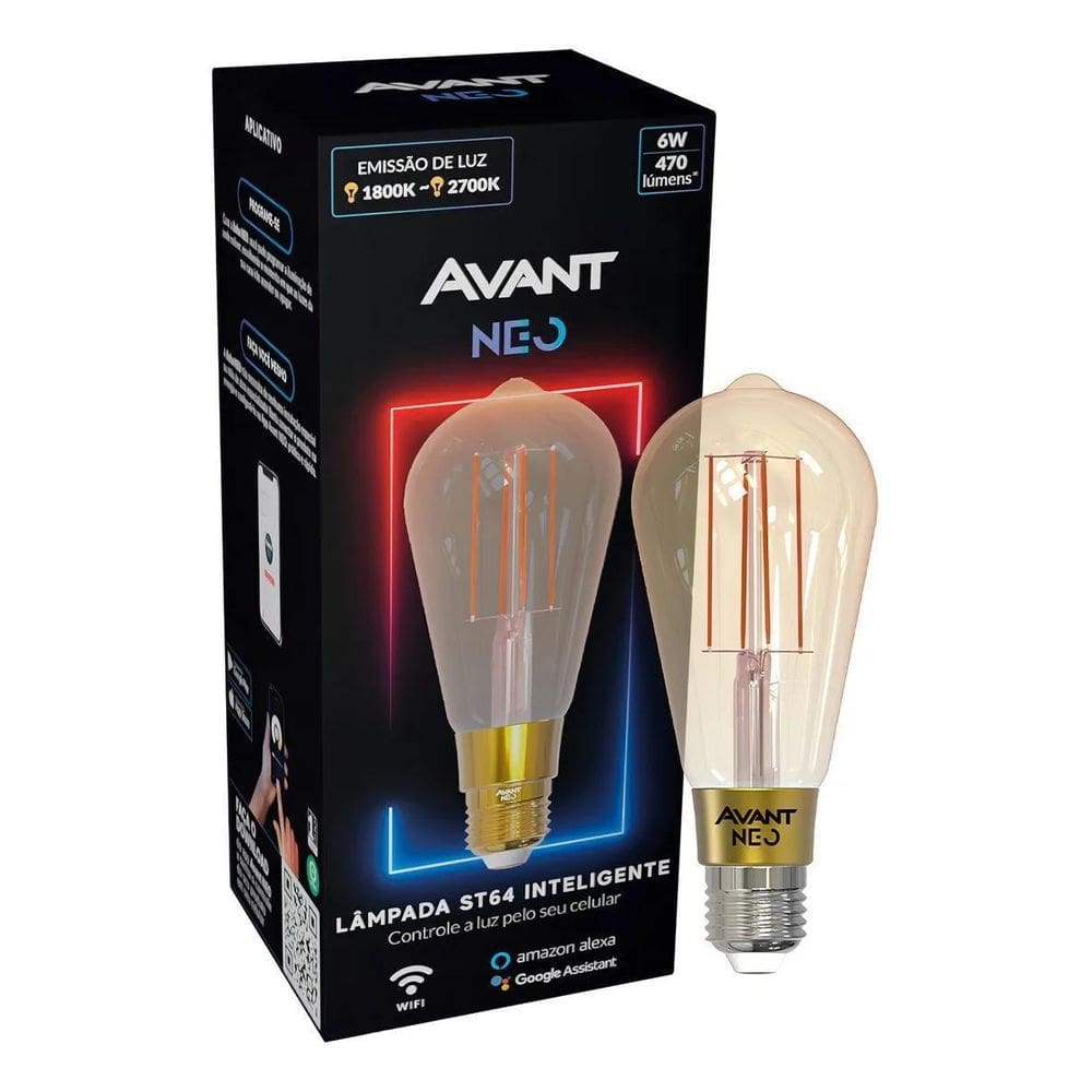 Lampada Led Smart Inteligente 6W 1800K/2700K E27 110V/220V
