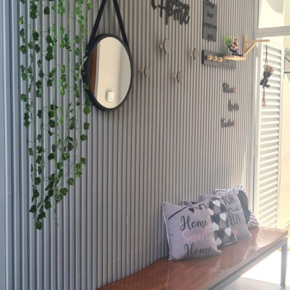 Kit 12 Painéis Flexível Vertical Ripado Revestimento Parede