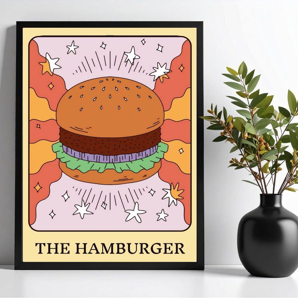 Quadro Decorativo Hamburguer - Carta Tarot 45X34Cm