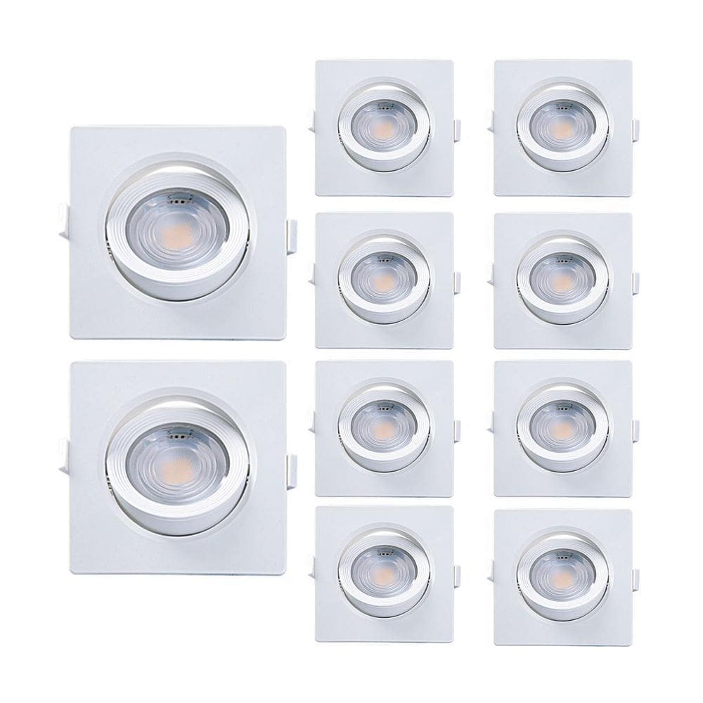 10 Spot De Led Embutir Par20 Quadrado 7W 6500K Taschibra