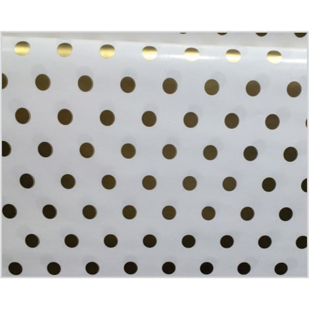 Papel Presente Bobina Couche 60Cm.Mod.336 Bolinhas Ouro