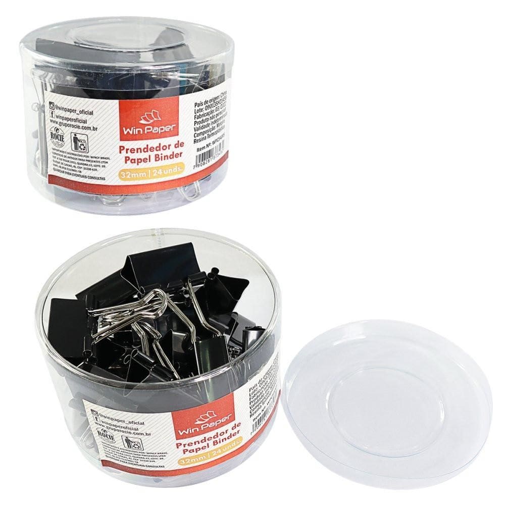 Prendedor Papel Binder 32 Mm 24 Unidades