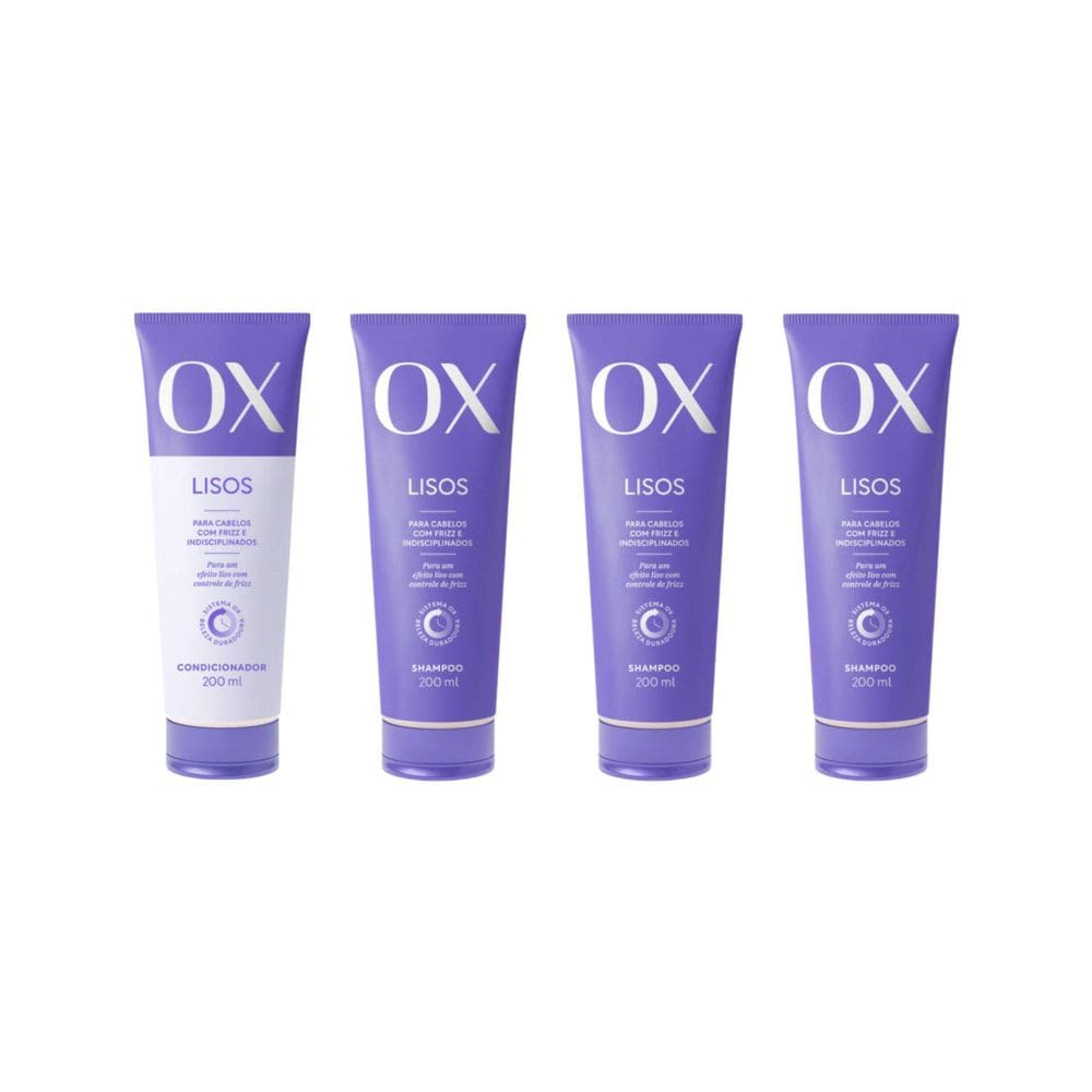 Kit Ox Lisos 1 Cond 200Ml + 3 Shampoo 200Ml
