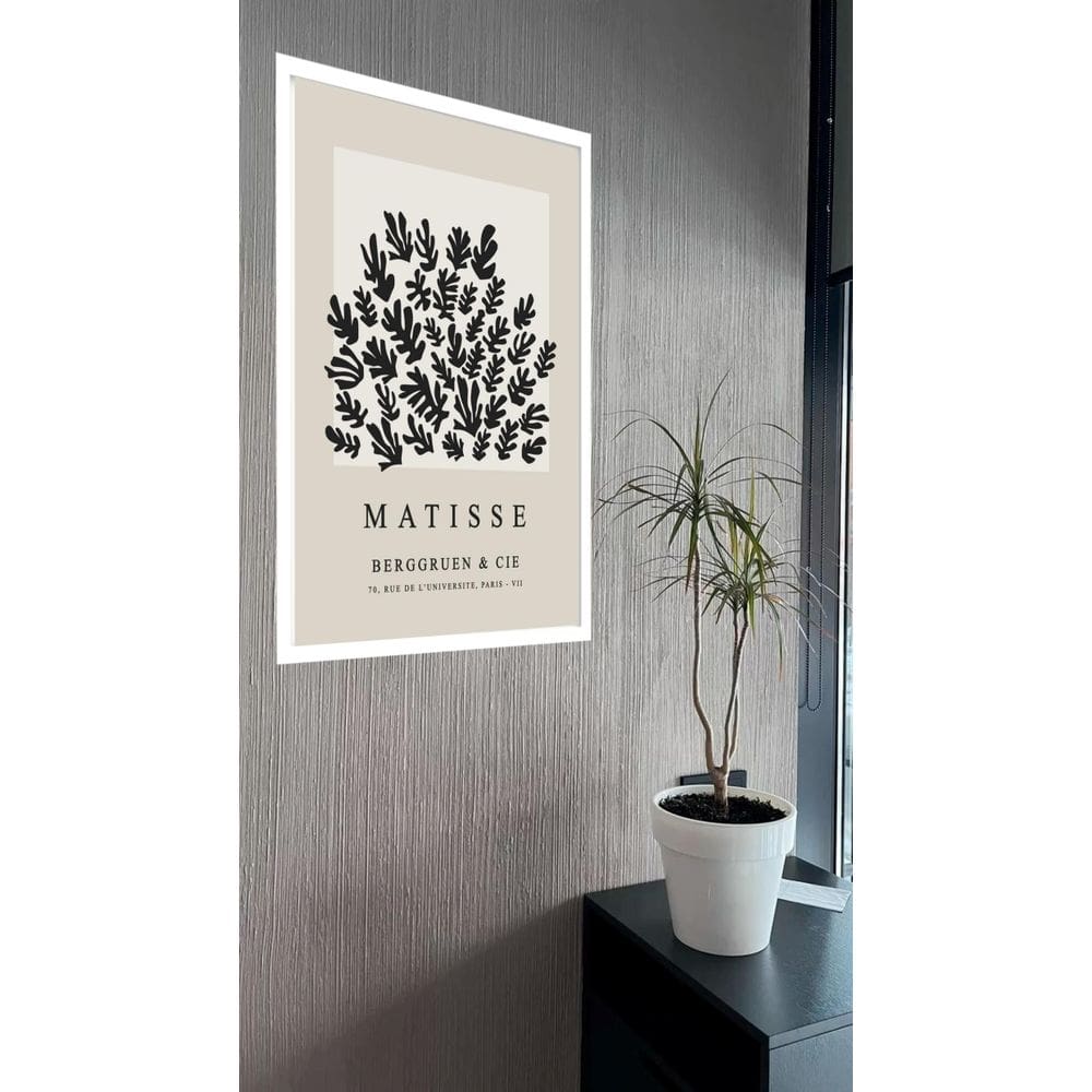 Quadro Decorativo Matisse Coral Preto E Bege - 70X50Cm