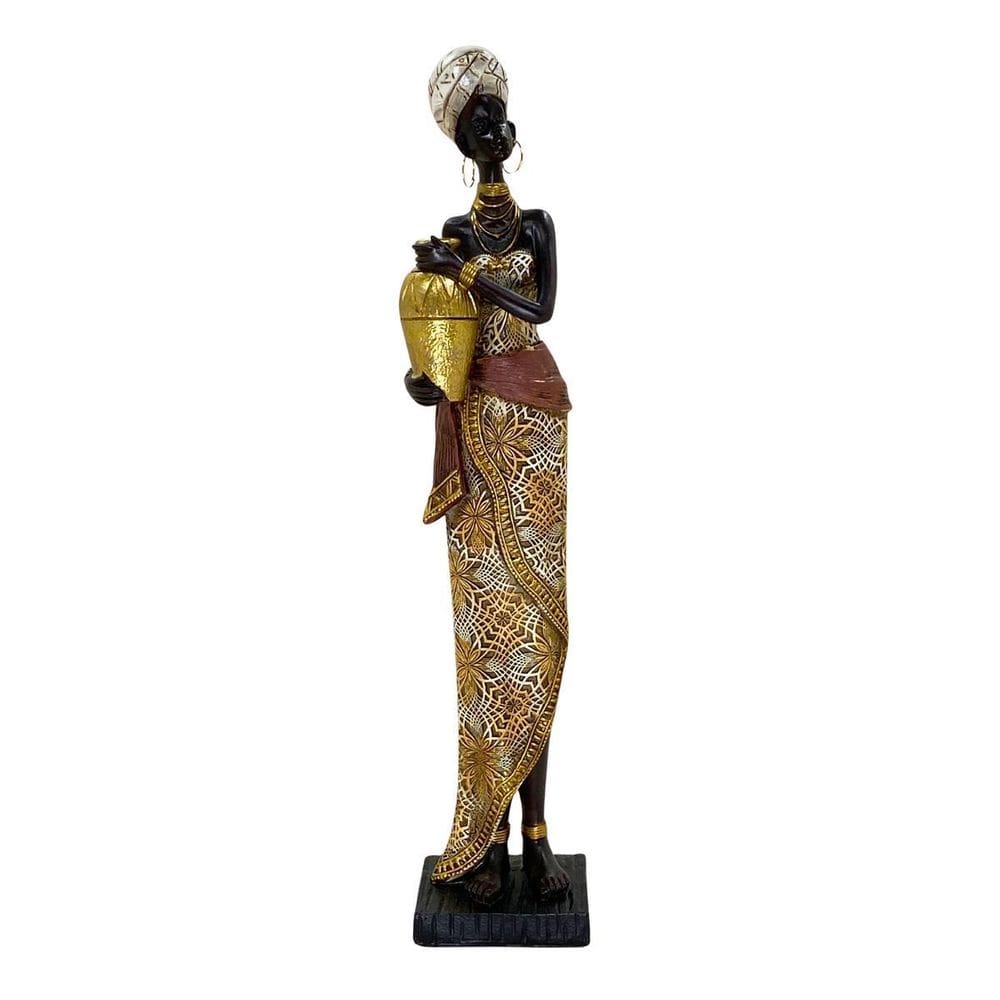 Figura Decorativa Estatueta Africana 39 X 7 X 8 Cm - 83-956