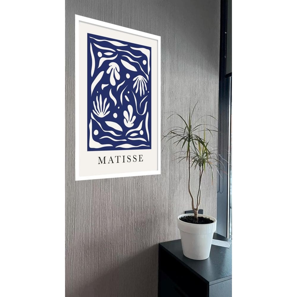 Quadro Decorativo Matisse Coral Azul - 70X50Cm