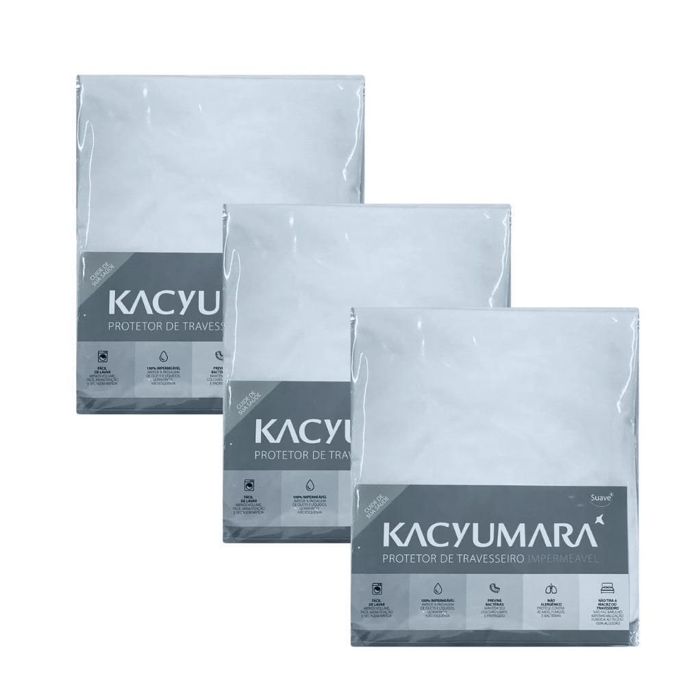Kit 03 Capas Protetora Travesseiro Impermeável Kacyumara 0,5