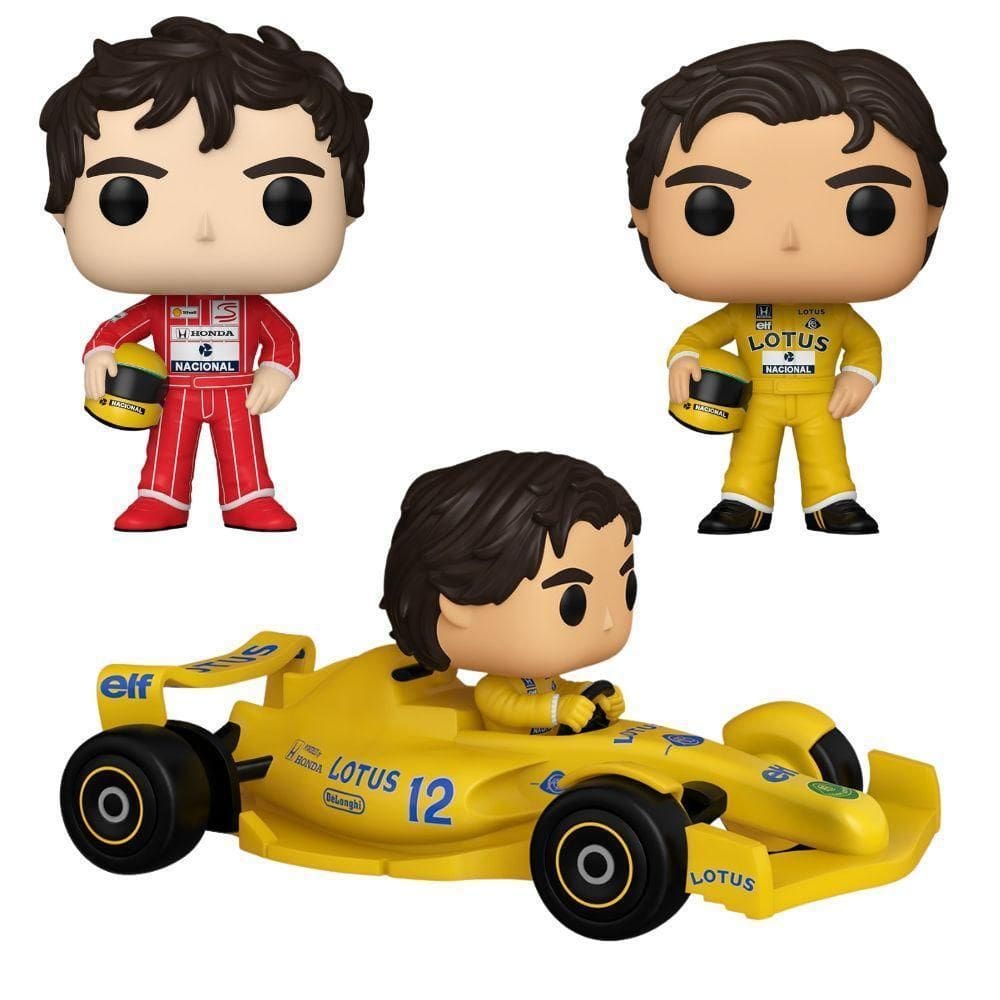 Kit Boneco Funko Pop Ayrton Senna Mclaren Rides/Racing Lotus