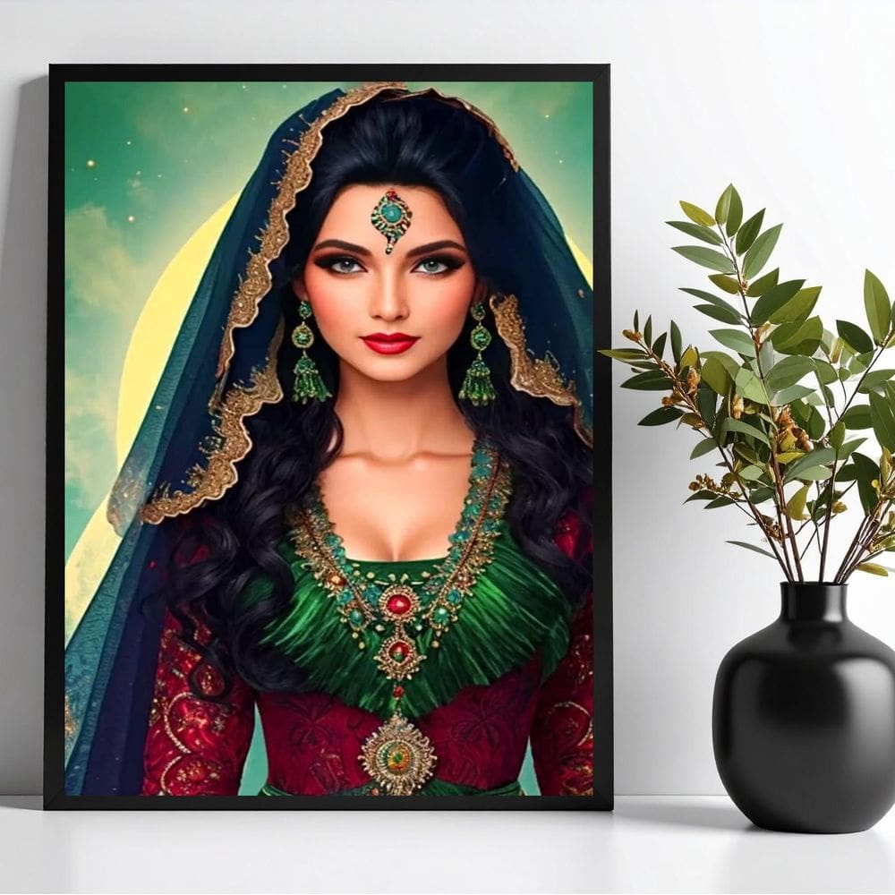 Quadro Decorativo Imagem Da Cigana Esmeralda 33X24Cm